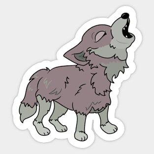 Cute Howling Wolf Sticker